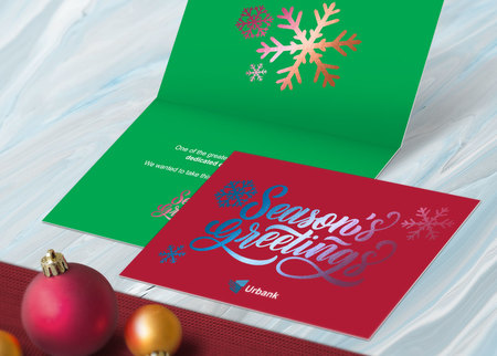 Metallic greeting card